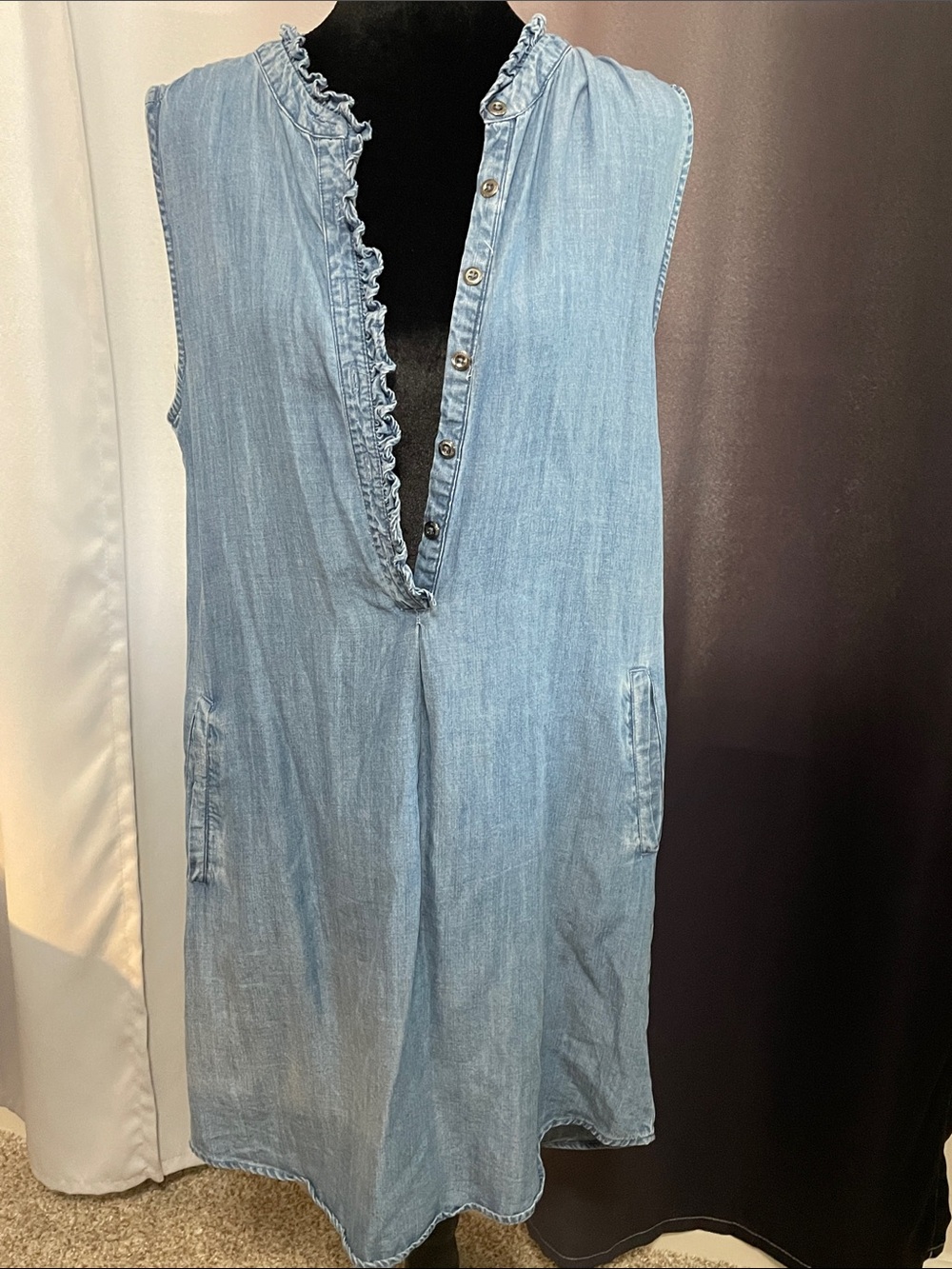Max Jeans Light Blue Sleeveless Denim Tunic Dress